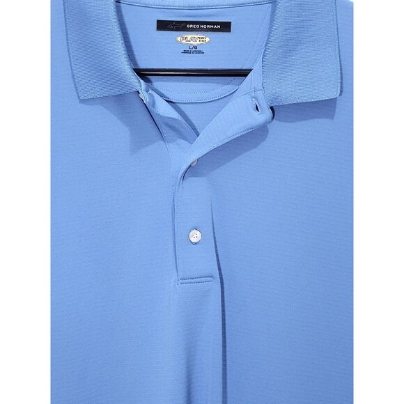 Greg Norman Light Blue Men's Polo Shirt L/G Moisture-Wicking Golf Performance We - Picture 3 of 8
